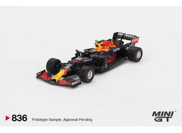 Mini GT Modeliukas 1/64 2021 Redbull Racing RB16B #11 Sergio Perez Azerbaijan Grand Prix Winner 2021, blue/red/yellow