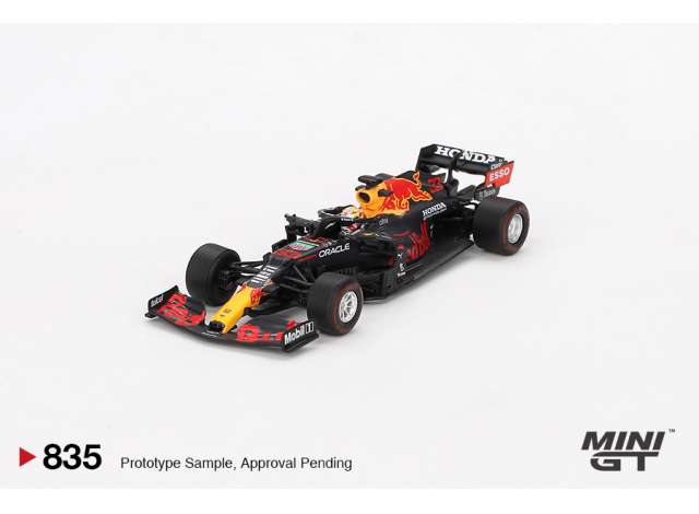Mini GT Modeliukas 1/64 2021 Redbull Racing RB16B #33 Max Verstappen Abu Dhabi Grand Prix Winner 2021, blue/red/yellow
