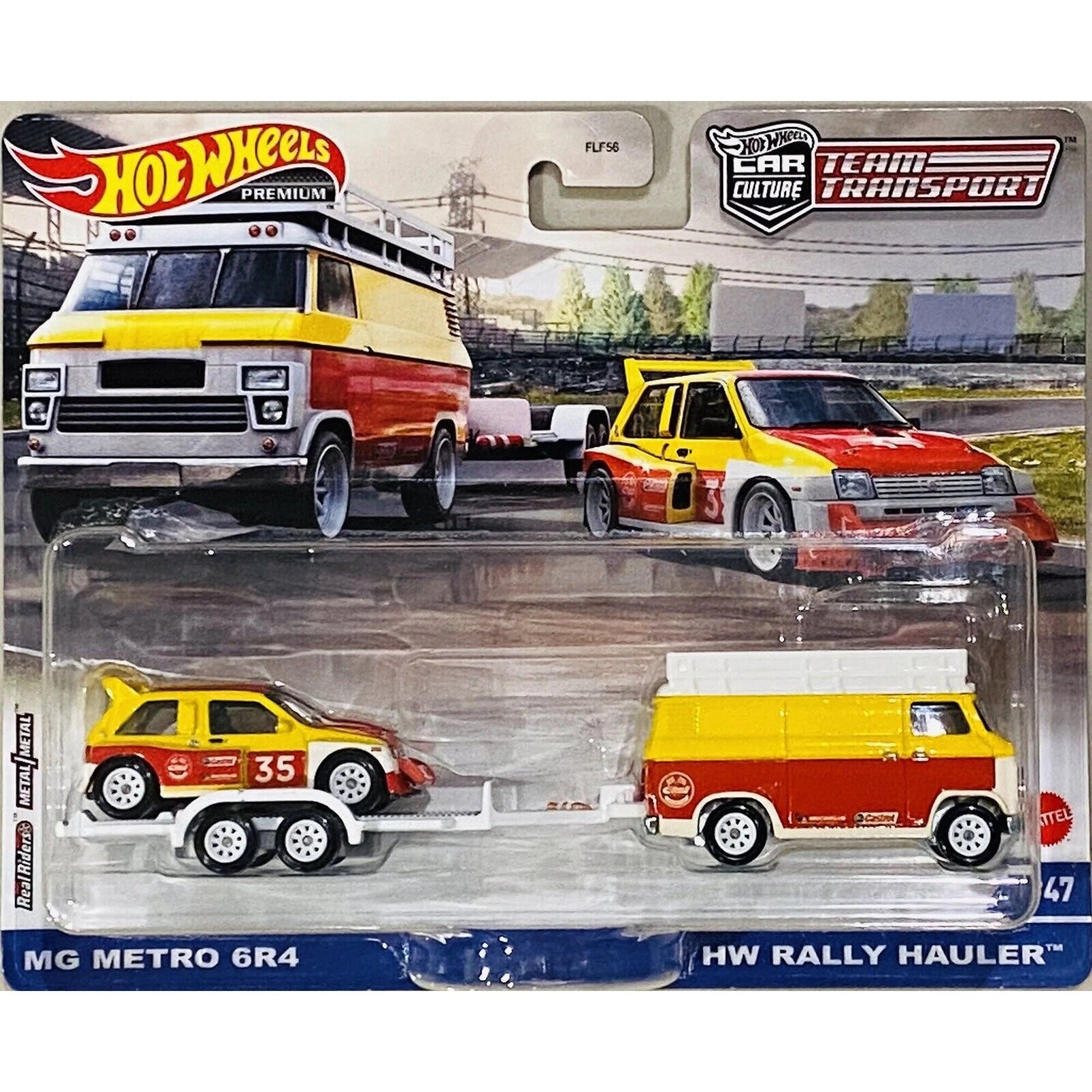 Hot Wheels Premium Team Transport Modeliukas MG Metro & HW Rally Hauler
