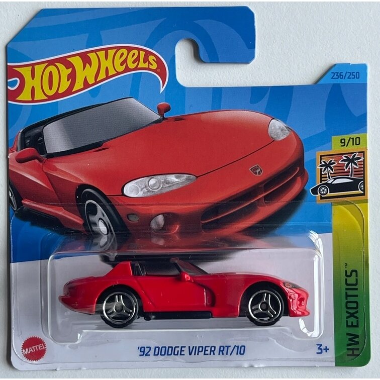 Hot Wheels Mainline Modeliukas 92 Dodge Viper RT/10 red