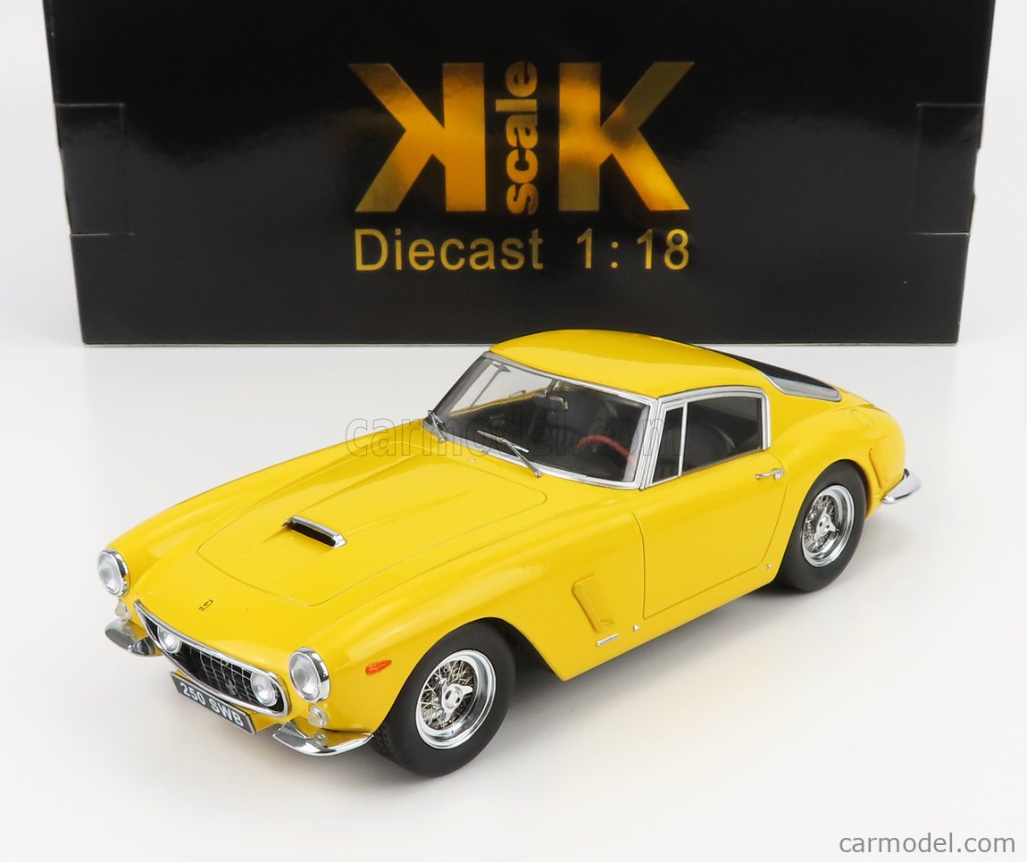PRE-ORD3R KK Scale Modeliukas 1961 Ferrari 250 SWB Passo Corto, yellow