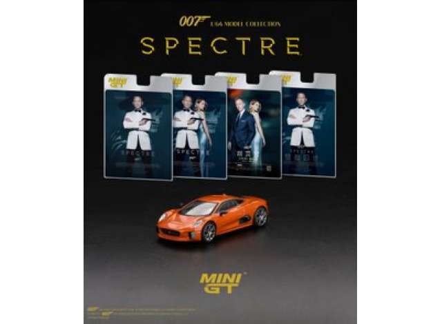 PRE-ORD3R Mini GT Modeliukas 1/64 2015 Jaguar C-X75 *Spectre*, orange