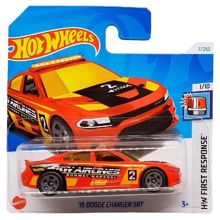 Hot Wheels Mainline Modeliukas 15 Dodge Charger SRT red HW Airlines (yra Sandėlyje)