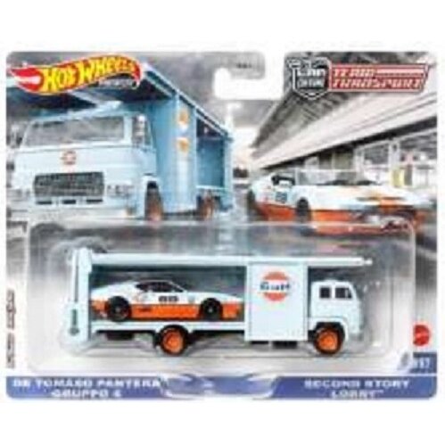 Hot Wheels Premium Team Transport Modeliukas Second Story Lorry & De Tomaso Pantera Gruppo 4