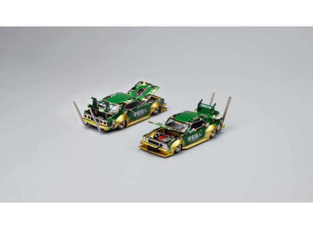 PRE-ORD3R Pop Race Limited Modeliukas Nissan Skyline C210 Bosozoku Style Bathing, green/yellow