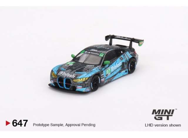 Mini GT Modeliukas 2023 BMW M4 GT3 Turner Motorsport IMSA #97 2nd Place Laguna Seca GTD, black/blue (yra Sandėlyje)