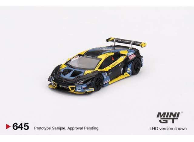 Mini GT Modeliukas 2022 Lamborghini Huracan GT3 EVO #4 3rd Place Macau GP Macau GT Cup, black/yellow (yra Sandėlyje)