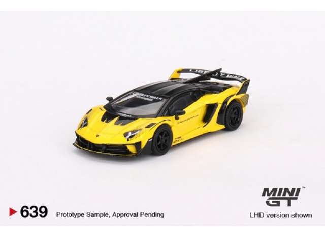 Mini GT Modeliukas Lamborghini LB-Silhouette Works Aventador GT EVO, yellow/black