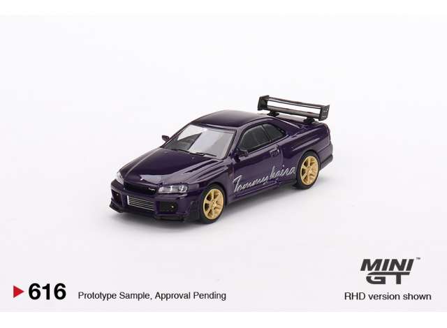 Mini GT Modeliukas Nissan Skyline GT-R R34 Tommykaira R-z, midnight purple (yra Sandėlyje)