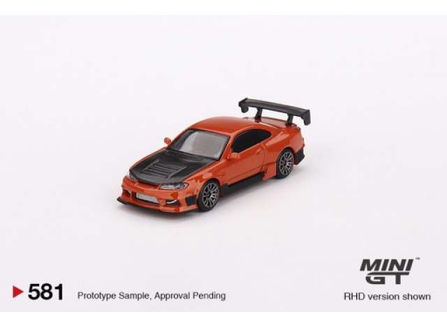 Mini GT Modeliukas Nissan Silvia S15 D-Max, metallic orange (yra Sandėlyje)