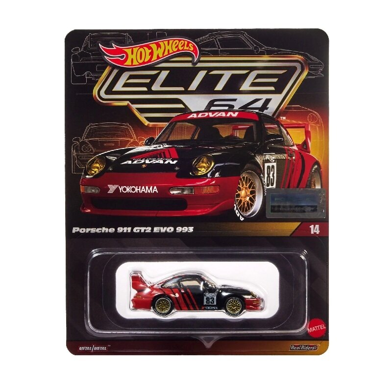 Hot Wheels Elite 64 Modeliukas Porsche 911 GT2 EVO 993 (yra Sandėlyje)