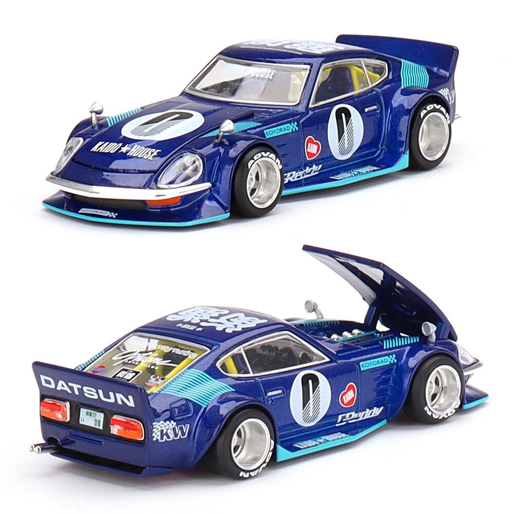 BROKUOTAS!!! Mini GT Kaido House Modeliukas Datsun Kaido Fairlady Z, blue
