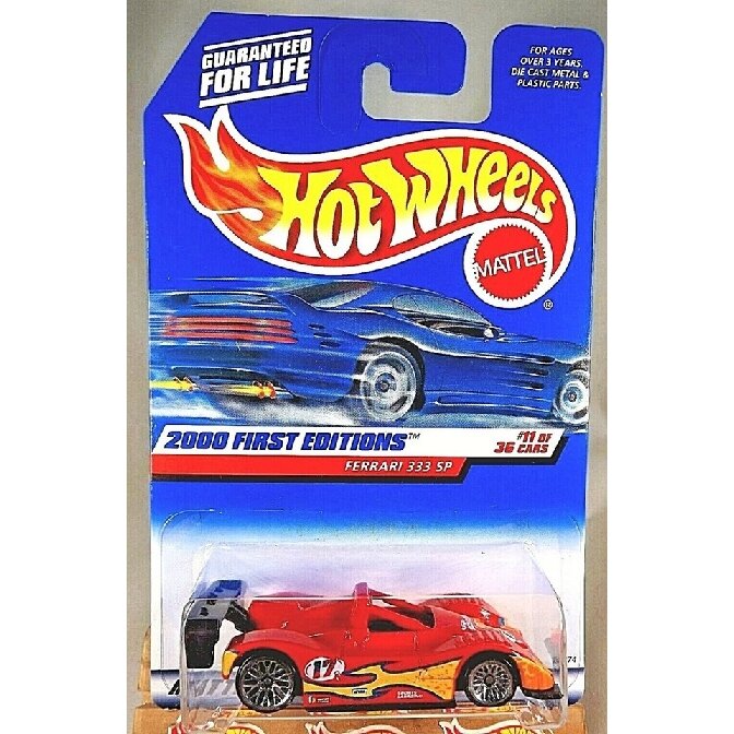 Hot Wheels MainLine Modeliukas Ferrari 333 SP Red 2000 First Edition (yra Sandėlyje)