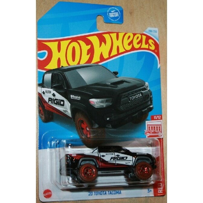Kortelė 9,5/10    Hot Wheels MainLine Modeliukas 20 Toyota Tacoma black Special Red Edition (yra Sandėlyje)