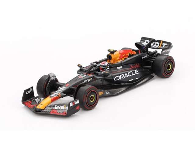 PRE-ORD3R Mini GT Modeliukas 1/64 2024 Red Bull Racing RB20 #1 Max Verstappen Winner Bahrain GP, black/red/orange
