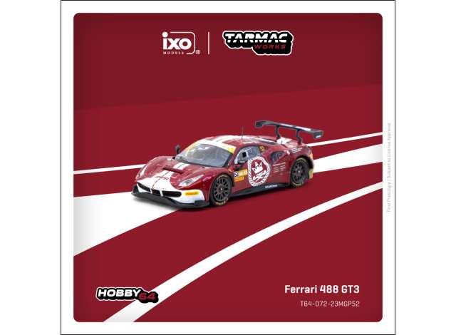 PRE-ORD3R Tarmac Modeliukas 1/64 2023 Ferrari 488 GT3 #52 Chen Weian Macau GT Cup FIA GT World Cup 2023 Harmony Racing, various