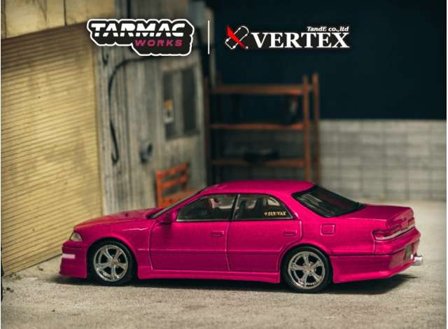PRE-ORD3R Tarmac Modeliukas 1/64 VERTEX Toyota Mark II JZX100 red metallic