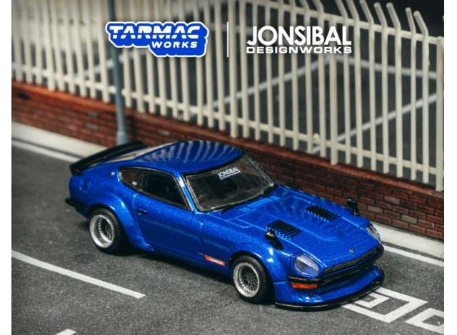PRE-ORD3R Tarmac Modeliukas 1/64 Nissan Fairlady Z S30 Widebody Designed by Jon Sibal,blue