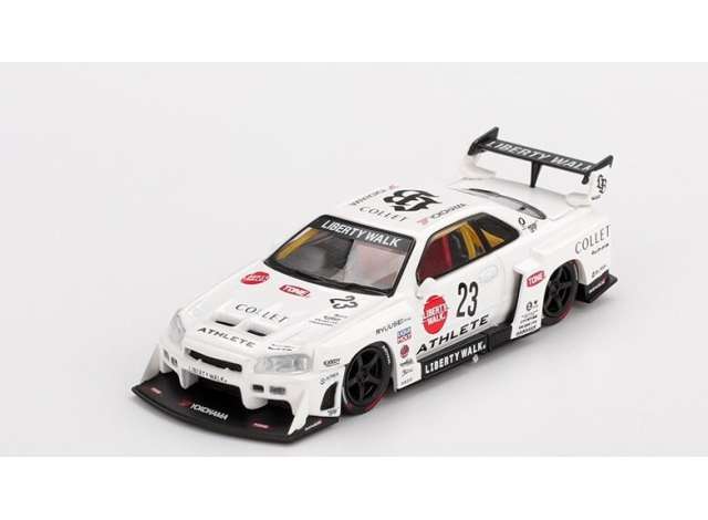 PRE-ORD3R Mini GT Modeliukas 1/64 2024 Nissan GTR (R34) Super Silhouette Athlete/Collet, white