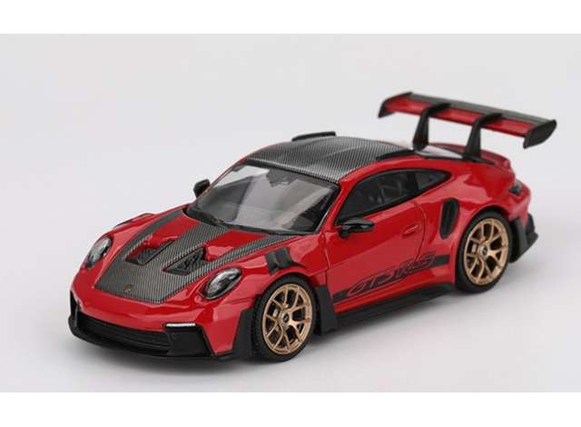PRE-ORD3R Mini GT Modeliukas 1/64 2022 Porsche 911 (992) GT3 RS Weissach Packaging, guards red