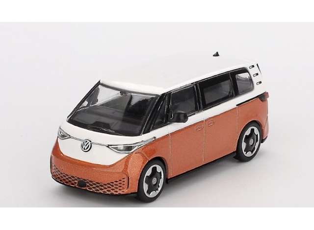 PRE-ORD3R Mini GT Modeliukas 1/64 2024 Volkswagen ID.Buzz, caravelle candy white/energetic orange