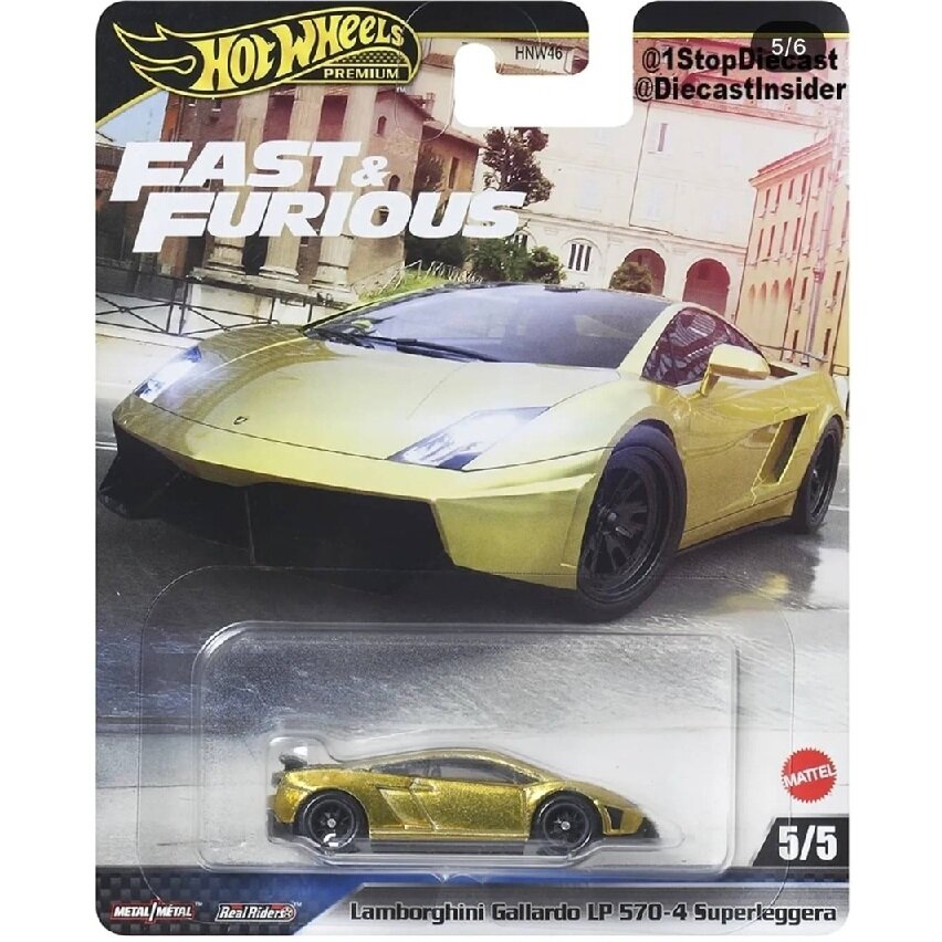 PRE ORDER Hot Wheels Fast and Furious Modeliukas Lamborghini Gallardo LP570-4 Superleggera Gold
