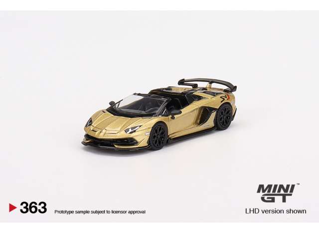 PRE-ORD3R Mini GT Modeliukas 1/64 Lamborghini Aventador SVJ Roadster, gold
