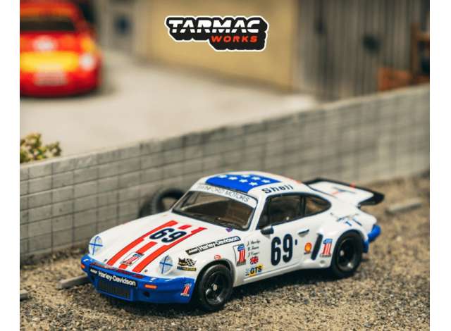 PRE-ORD3R Tarmac Modeliukas 1/64 1975 Porsche 911 Carrera RSR 3.0 #69 24h Le Mans, various