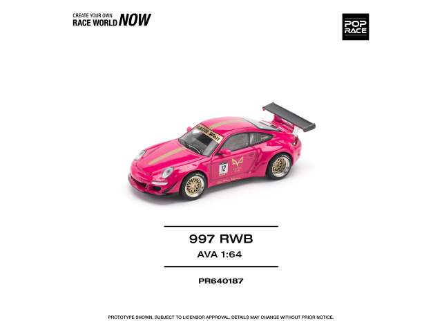 PRE-ORD3R Tarmac Modeliukas 1/64 997 RWB *AVA*, pink