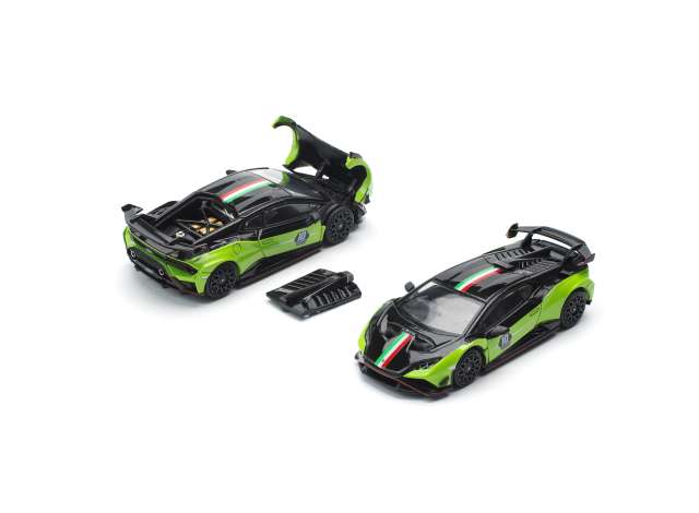 PRE-ORD3R Tarmac Modeliukas 1/64 Lamborghini Huracan STO (LP640-2 10 Anniversario, green/black