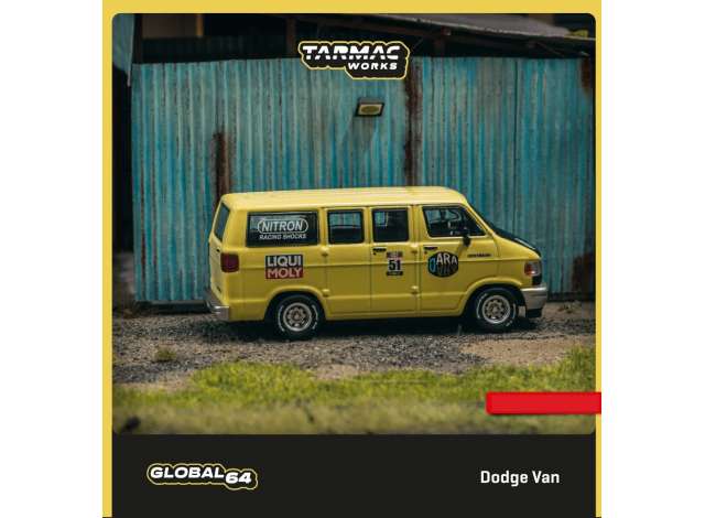 PRE-ORD3R Tarmac Modeliukas 1/64 Dodge Van, yellow