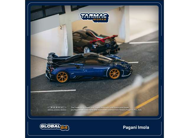 PRE-ORD3R Tarmac Modeliukas 1/64 Pagani Imola, blu Argentina