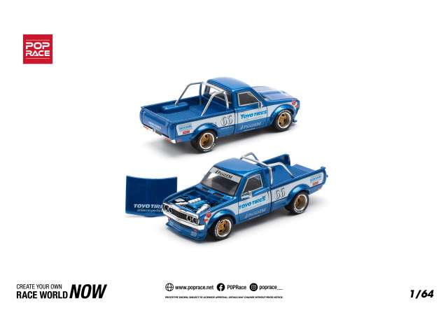 PRE-ORD3R Tarmac Modeliukas 1/64 Pandem Datsun 620, blue