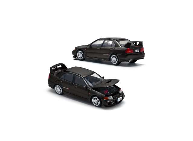 PRE-ORD3R Tarmac Modeliukas 1/64 Mitsubishi Lancer Evolution IV, pyrenees black pearl