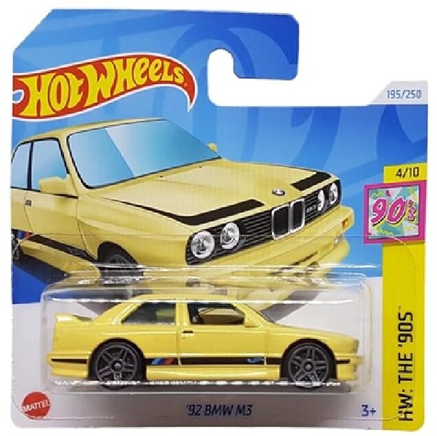 Hot Wheels Mainline Modeliukas '92 BMW M3 yellow (yra Sandėlyje)