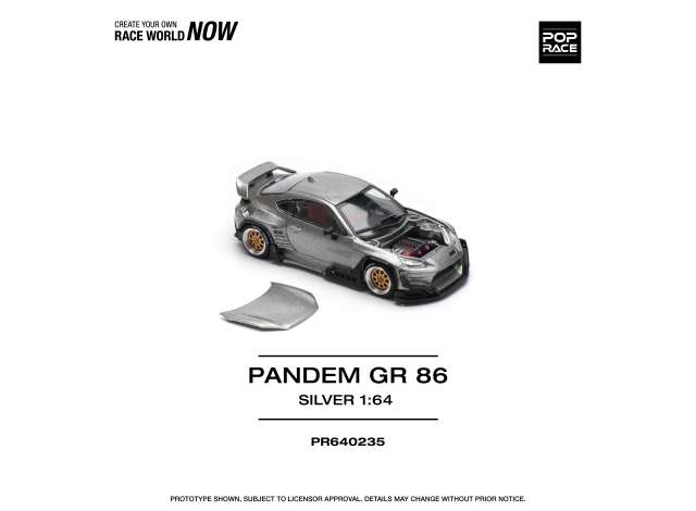 PRE-ORD3R Tarmac Modeliukas 1/64 Pandem GR86, silver
