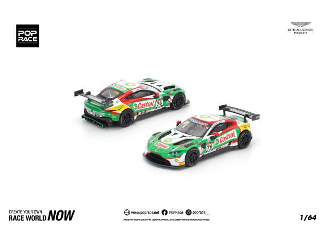PRE-ORD3R Tarmac Modeliukas 1/64 2020 Aston Martin Vantage GT3 Bathurst 12h, white/red/green