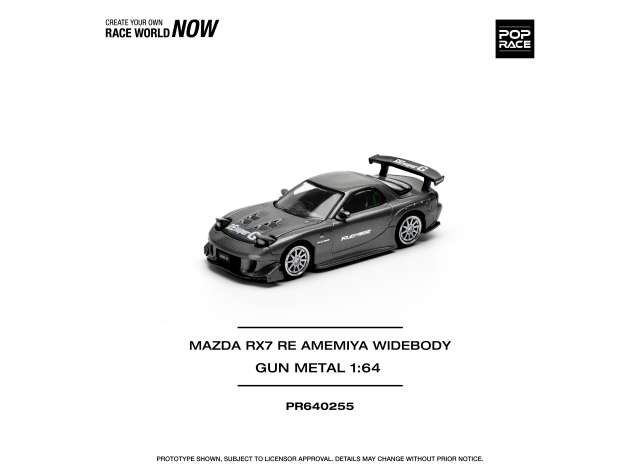 PRE-ORD3R Tarmac Modeliukas 1/64 Mazda RX7 RE-AMEMIYA, gun metal