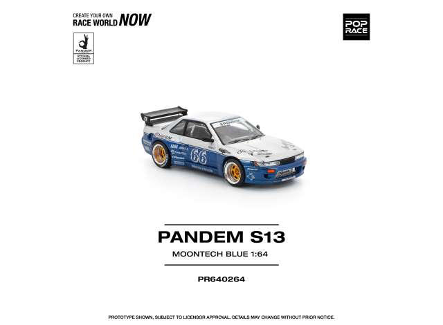 PRE-ORD3R Tarmac Modeliukas 1/64 Pandem Silvia S13, moontech blue
