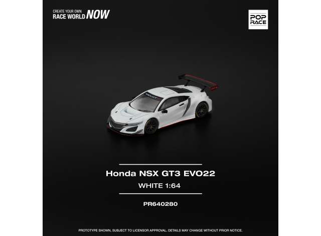 PRE-ORD3R Tarmac Modeliukas 1/64 Honda NSX GT3 EVO22, white
