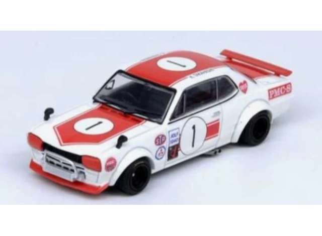 PRE-ORD3R Inno64 Modeliukas 1/64 1971 Nissan Skyline 2000 GT-R KPGC10 #1 
Takahashi Kunimitsu Fuji Masters 250Km, white/red