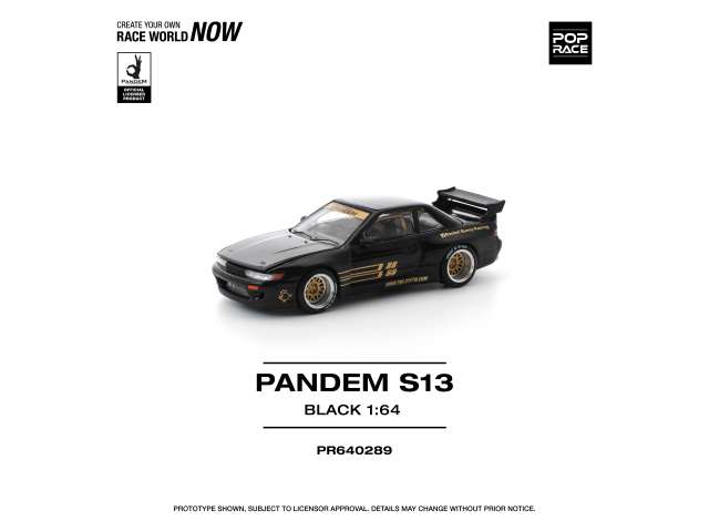 PRE-ORD3R Tarmac Modeliukas 1/64 Pandem S13,black
