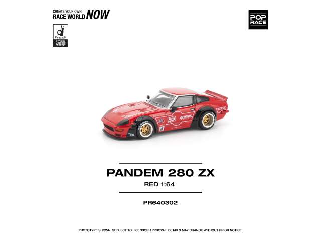 PRE-ORD3R Tarmac Modeliukas 1/64 Pandem 280 ZX, red