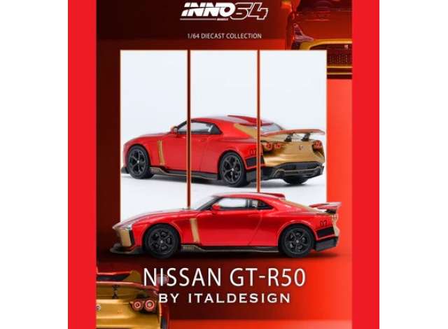 PRE-ORD3R Inno64 Modeliukas 1/64 R50 GT-R by Italsedign, red/gold