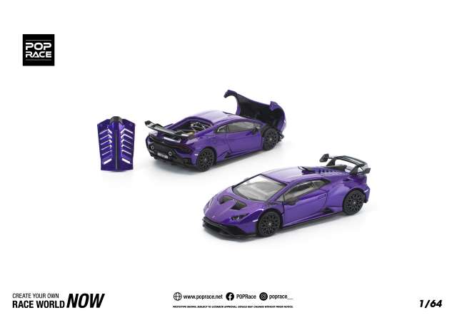 PRE-ORD3R Tarmac Modeliukas 1/64 Lamborghini Huracan STO, viola pasifae