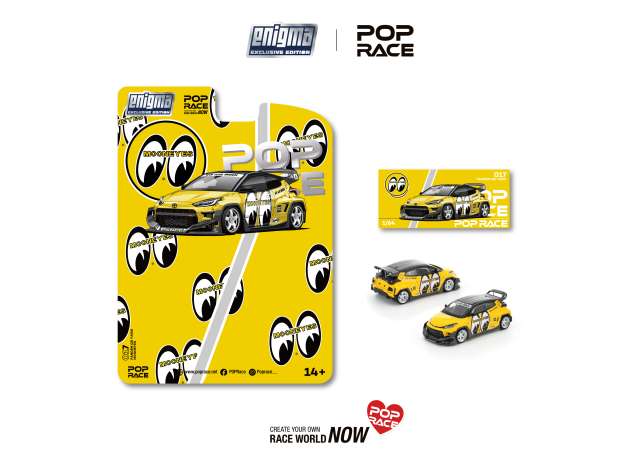 PRE-ORD3R Tarmac Modeliukas 1/64 Pandem Yaris Mooneyes, yellow/black