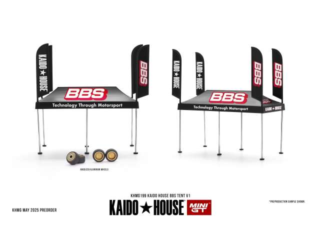 PRE-ORD3R Mini GT Modeliukas 1/64 2024 Kaido House Tent BBS V1, black/white/red