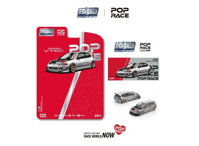 PRE-ORD3R Tarmac Modeliukas 1/64 Pandem Civic EG6, raw metal