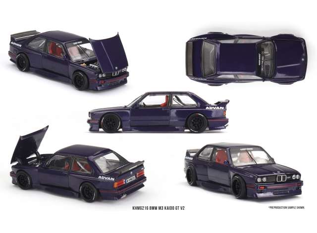 PRE-ORD3R Mini GT Modeliukas 1/64 1989 BMW M3 (E30) Kaido GT V2, purple