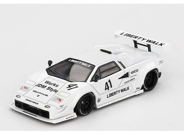 PRE-ORD3R Mini GT Modeliukas 1/64 2024 Lamborghini Countach LB-Works White Tokyo Auto Salon, white